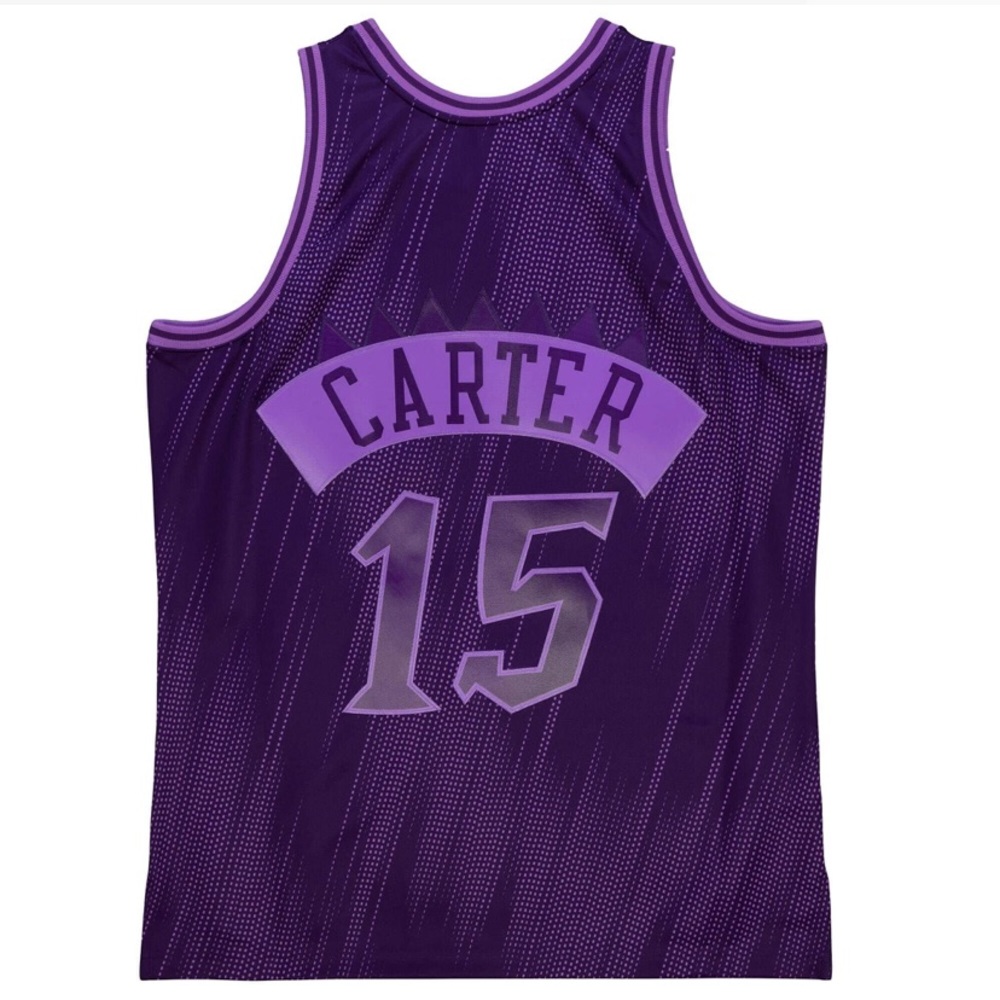 Rare Vince Carter Raptors HWC Mitchell & Ness Swingman Monochrome Purple Jersey - Picture 3 of 7